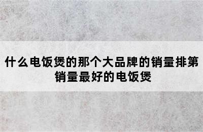 什么电饭煲的那个大品牌的销量排第 销量最好的电饭煲